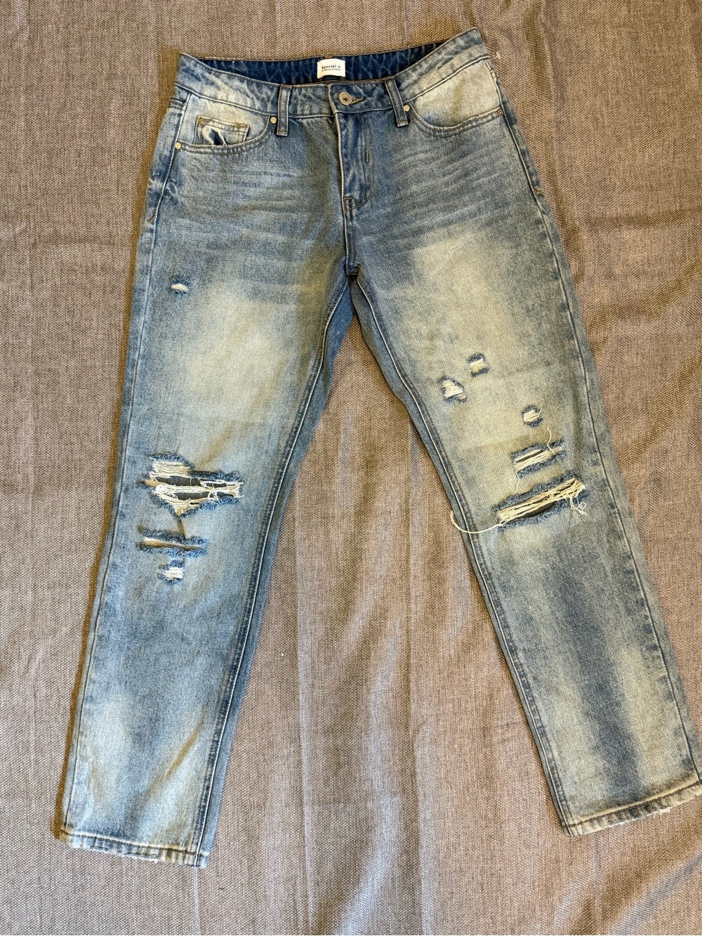 Special A Los Angeles Boutique women’s Distressed Light Denim Jeans 100% cotton